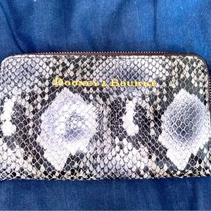 Dooney Faux Python Zip Around Wallet